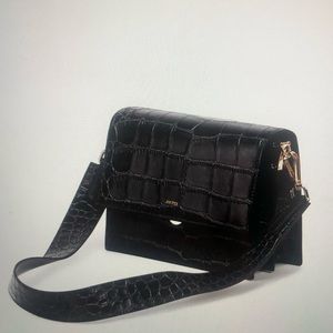 JW PEI Mini Flap Bag Black Croc